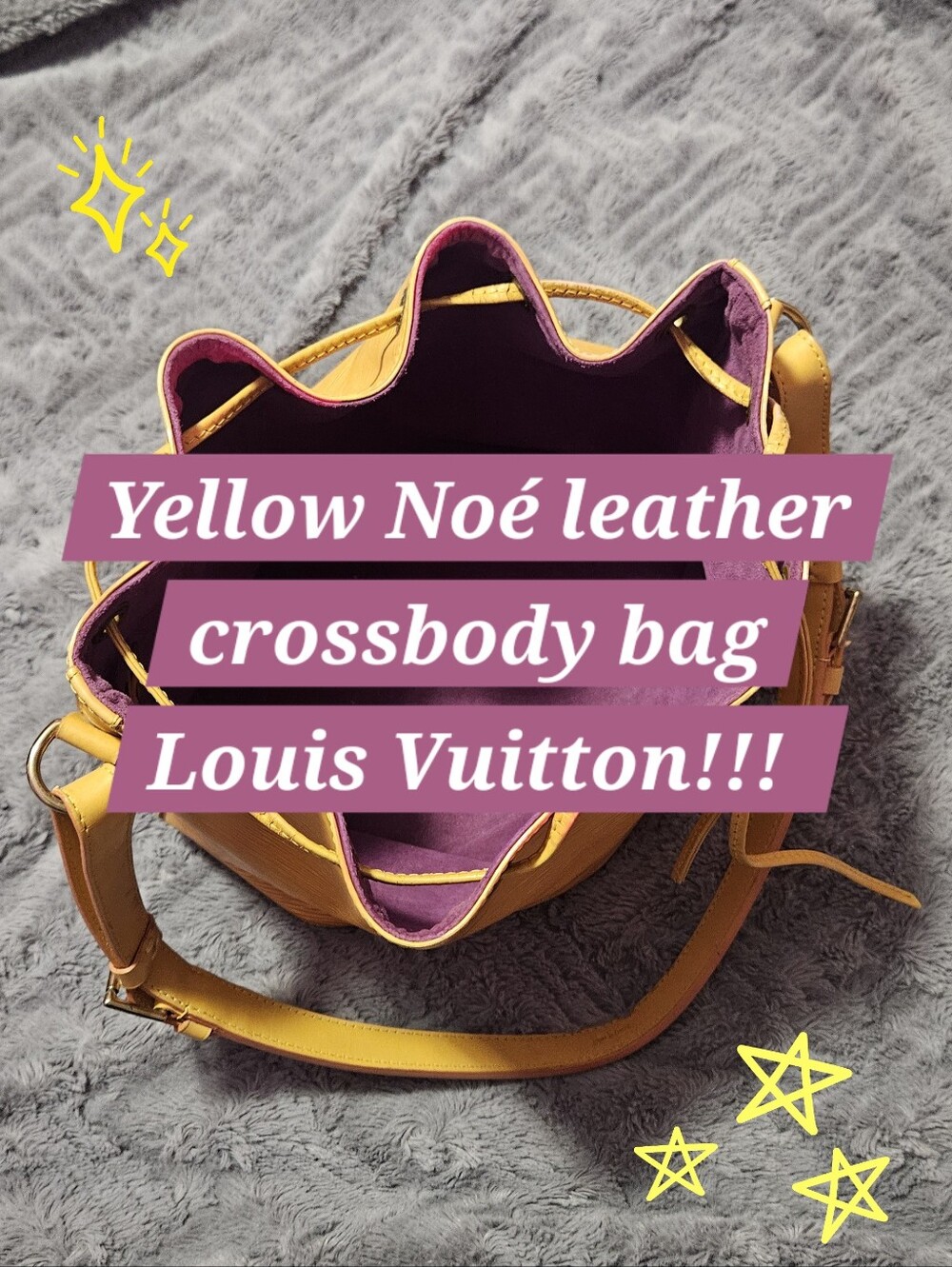 Yellow Noé Leather Crossbody Bag
